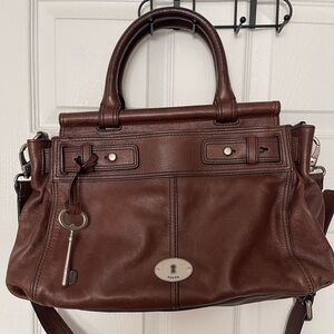 Fossil Rich Brown Leather Bag